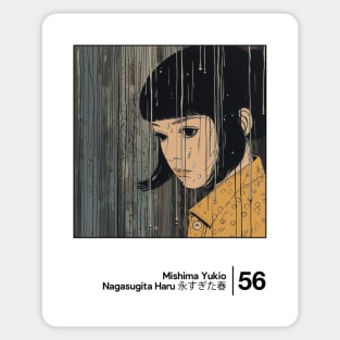 Yukio Mishima - Nagasugita Haru - Minimal Style Graphic Artwork Sticker